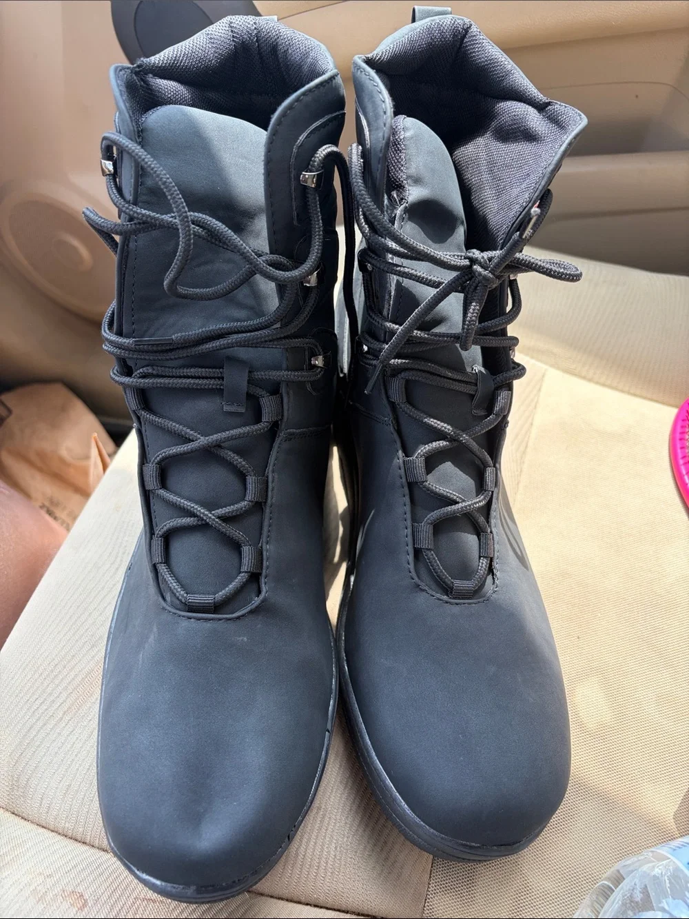 Men's Black Lace-Up Utility Boots